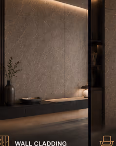 Textured architectural wall cladding in a premium interior