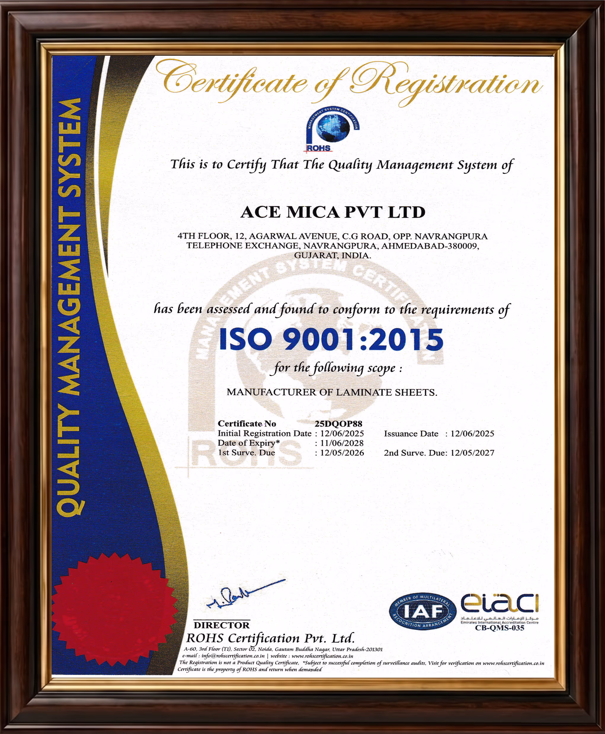 ISO 9001:2015 certificate
