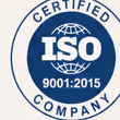 ISO 9001:2015 certified company badge