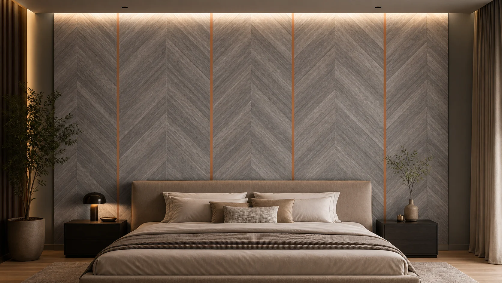 Warm Smoked Chevron MSB 5180 A-155 interior application