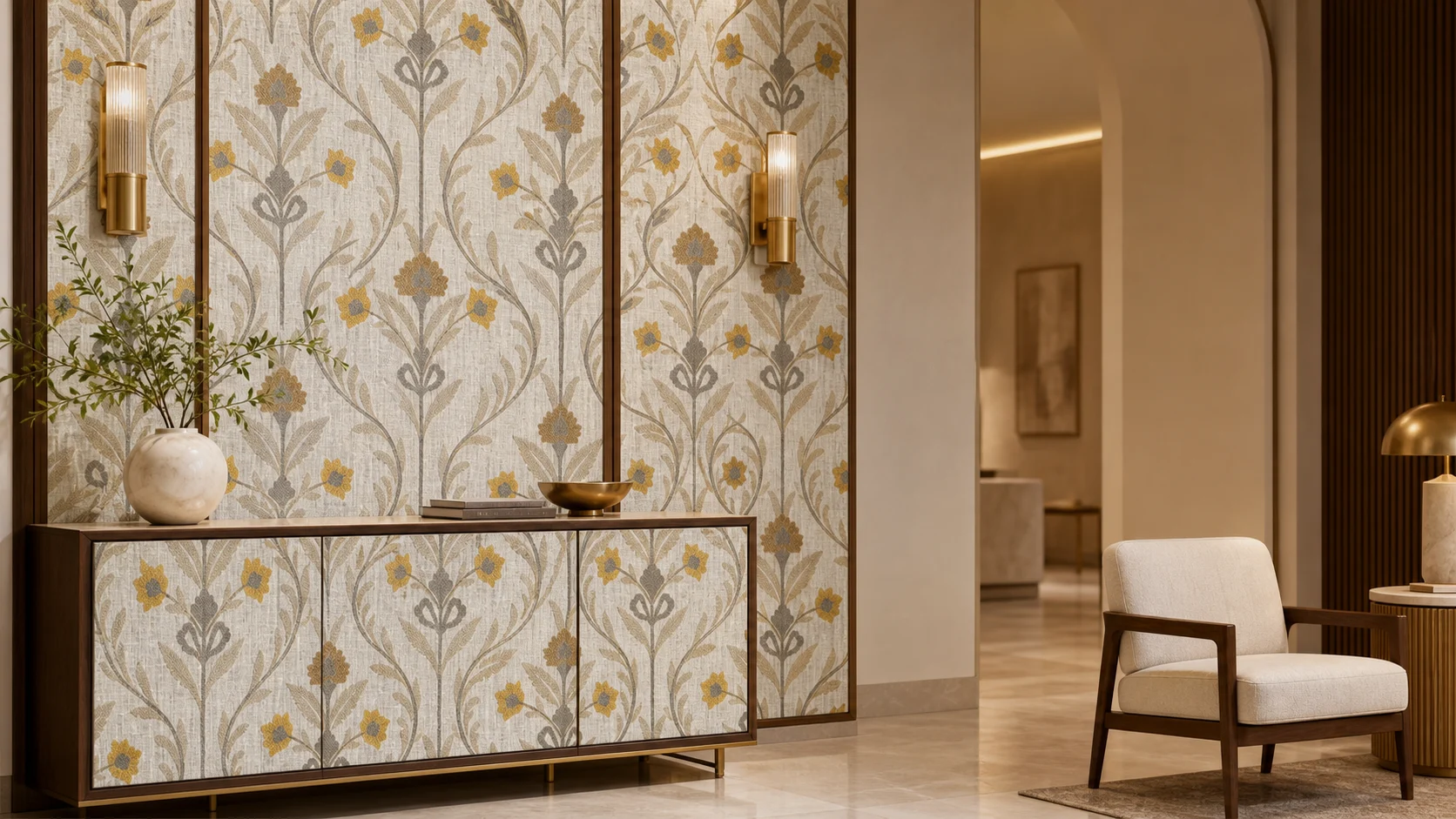 Linen Flora Yellow - HR 918 A-118 PR+ HR 918 A-118 PR+ interior application