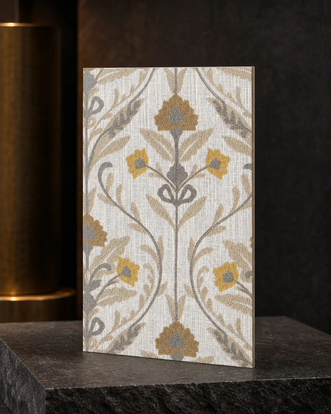 Linen Flora Yellow HR-918-A-118-PR++ عينة تشطيب