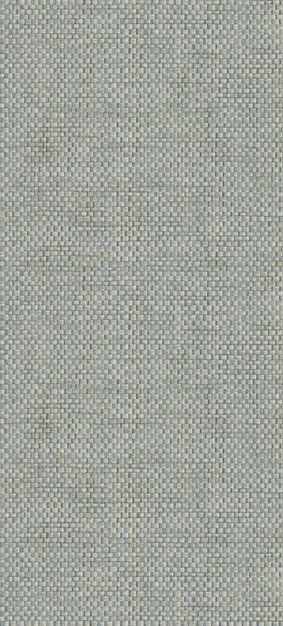 Close-up of light blue and grey woven fabric texture.