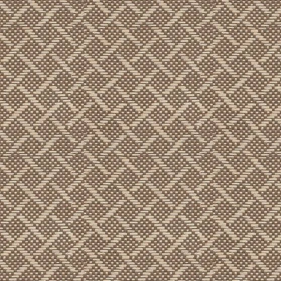 Brown and beige woven fabric with a geometric diamond pattern.